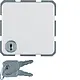 Berker 476309 wandcontactdoos randaarde klapdeksel sleutelsluiting IP44 wit glans