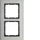 Berker 10123606 afdekraam 2-voudig B7 edelstaal/antraciet mat