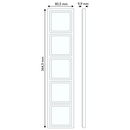 Berker 10156096 afdekraam 5-voudig Q3 antraciet