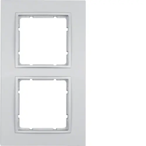 Berker 10126424 afdekraam 2-voudig B7 aluminium mat kunststof