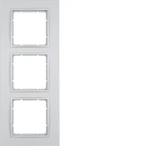 Berker 10136424 afdekraam 3-voudig B7 aluminium mat kunststof