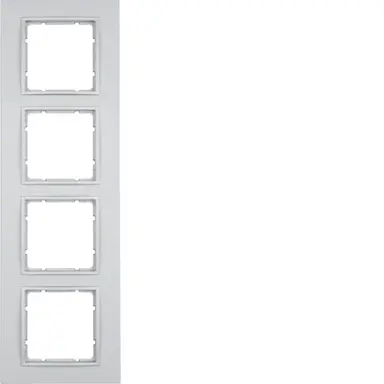Berker 10146424 afdekraam 4-voudig B7 aluminium mat kunststof