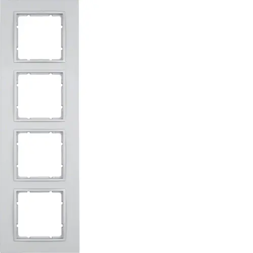 Berker 10146424 afdekraam 4-voudig B7 aluminium mat kunststof
