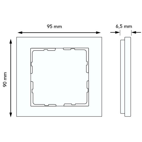 Berker 10116904 afdekraam 1-voudig B7 aluminium/antraciet met