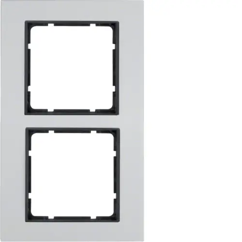 Berker 10126904 afdekraam 2-voudig B7 aluminium/antraciet met