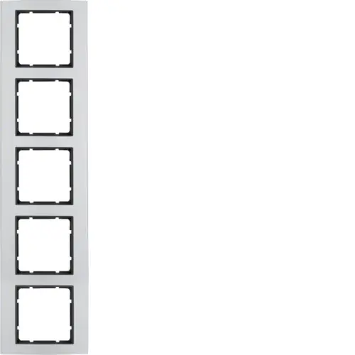Berker 10156904 afdekraam 5-voudig B7 aluminium/antraciet met