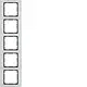 Berker 10156904 afdekraam 5-voudig B7 aluminium/antraciet met