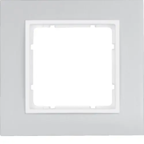 Berker 10116914 afdekraam 1-voudig B7 aluminium/wit mat