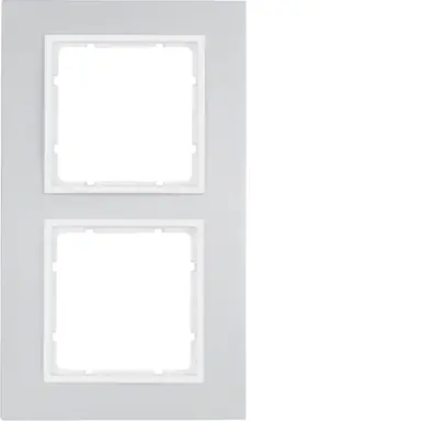 Berker 10126914 afdekraam 2-voudig B7 aluminium/wit mat
