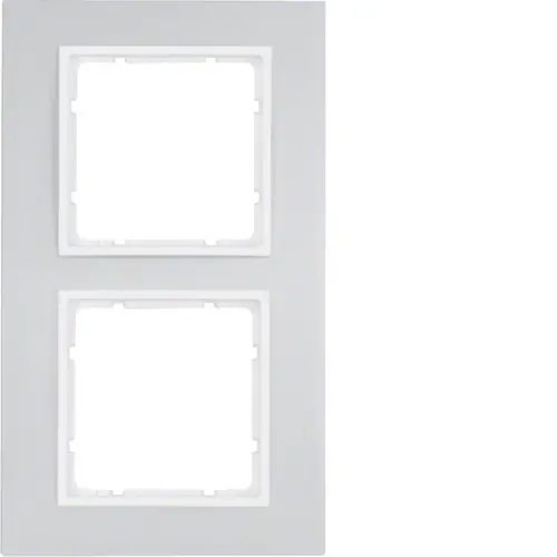 Berker 10126914 afdekraam 2-voudig B7 aluminium/wit mat
