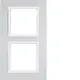 Berker 10126914 afdekraam 2-voudig B7 aluminium/wit mat