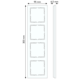 Berker 10146914 afdekraam 4-voudig B7 aluminium/wit mat