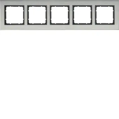 Berker 10253606 afdekraam 5-voudig B7 horizontaal edelstaal/antraciet mat