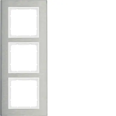 Berker 10133609 afdekraam 3-voudig B7 edelstaal/wit mat