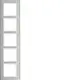 Berker 10153609 afdekraam 5-voudig B7 edelstaal/wit mat