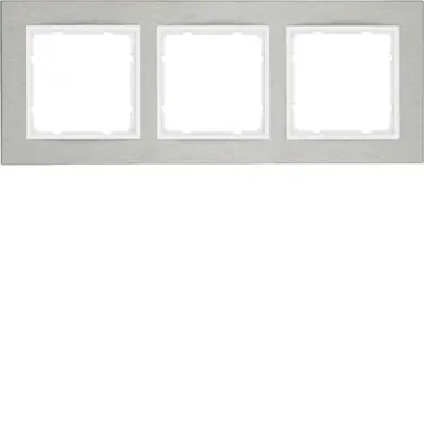 Berker 10233609 afdekraam 3-voudig B7 horizontaal edelstaal/wit mat