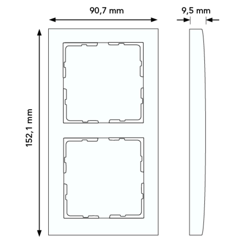 Berker 10123005 afdekraam 2-voudig B3 zwart aluminium/antraciet mat