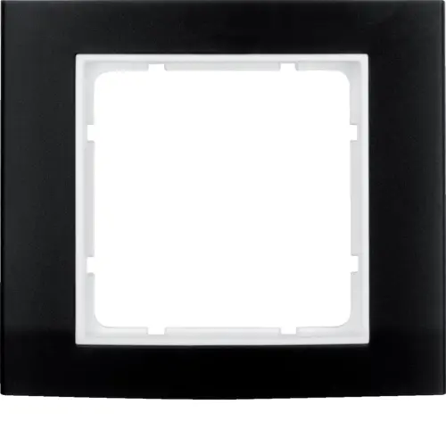 Berker 10113025 afdekraam 1-voudig B3 zwart aluminium/wit mat