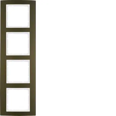 Berker 10143021 afdekraam 4-voudig B3 bruin aluminium/wit mat