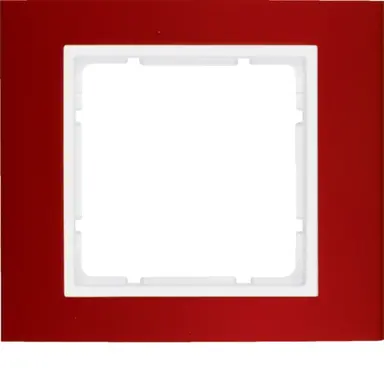 Berker 10113022 afdekraam 1-voudig B3 rood aluminium/wit mat
