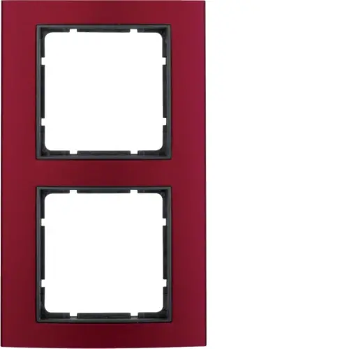 Berker 10123012 afdekraam 2-voudig B3 rood aluminium/antraciet mat