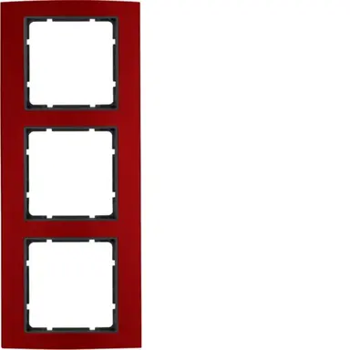 Berker 10133012 afdekraam 3-voudig B3 rood aluminium/antraciet mat