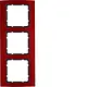 Berker 10133012 afdekraam 3-voudig B3 rood aluminium/antraciet mat