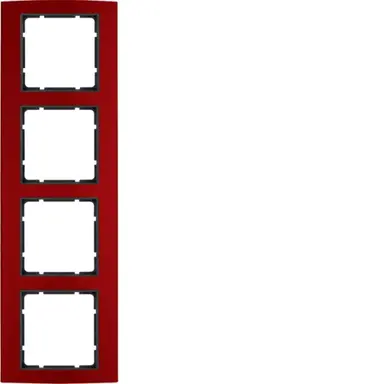 Berker 10143012 afdekraam 4-voudig B3 rood aluminium/antraciet mat