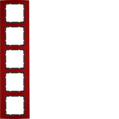 Berker 10153012 afdekraam 5-voudig B3 rood aluminium/antraciet mat