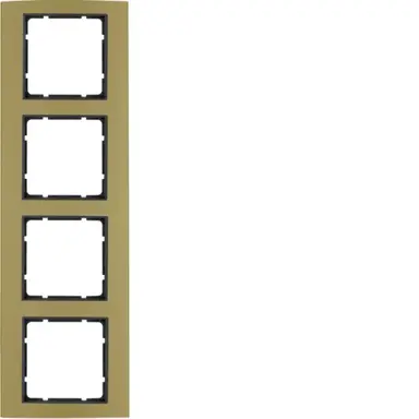 Berker 10143016 afdekraam 4-voudig B3 goud aluminium/antraciet mat