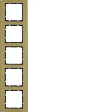 Berker 10153016 afdekraam 5-voudig B3 goud aluminium/antraciet mat