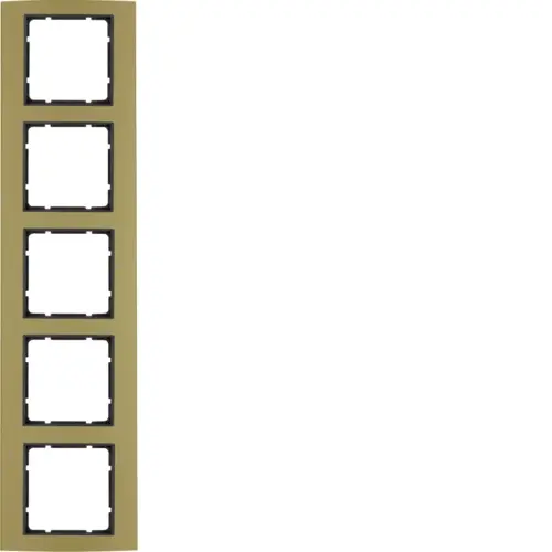 Berker 10153016 afdekraam 5-voudig B3 goud aluminium/antraciet mat