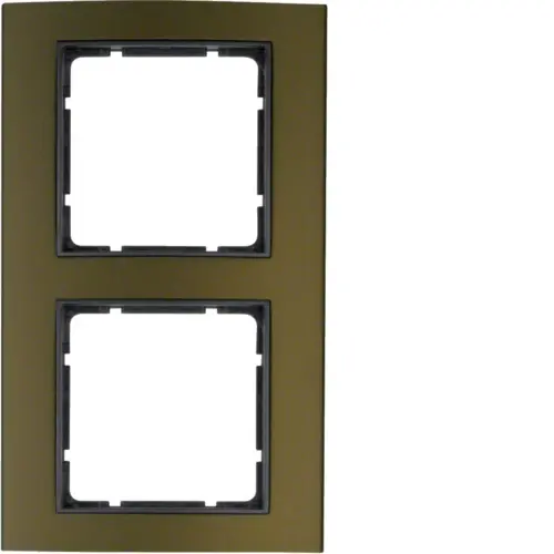 Berker 10123001 afdekraam 2-voudig B3 bruin aluminium/antraciet mat