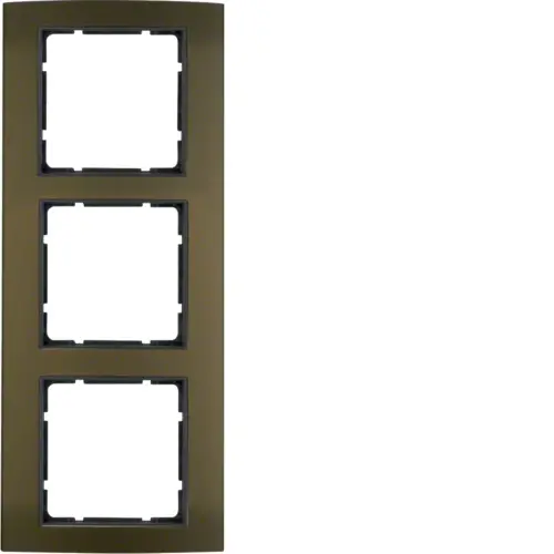 Berker 10133001 afdekraam 3-voudig B3 bruin aluminium/antraciet mat