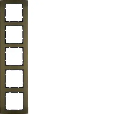 Berker 10153001 afdekraam 5-voudig B3 bruin aluminium/antraciet mat