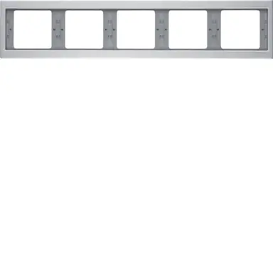 Berker 13937003 afdekraam 5-voudig horizontaal K5 aluminium