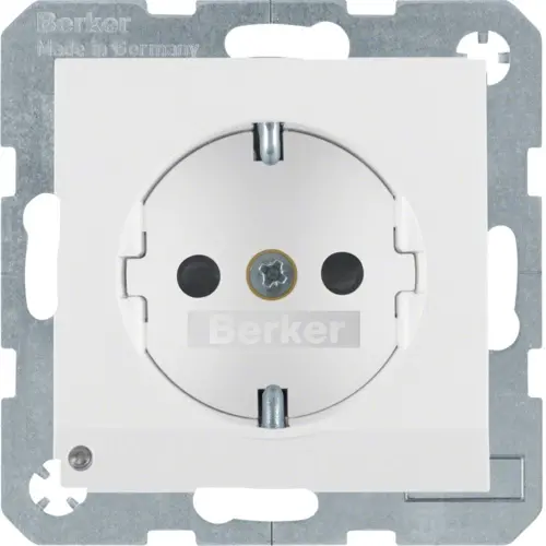 Berker 41091909 wandcontactdoos randaarde kindveilig LED-orientatielicht S1/B3/B7 wit mat