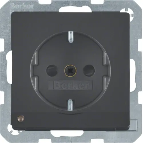 Berker 41096086 wandcontactdoos randaarde kindveilig LED-orientatielicht Q1/Q3/Q7 antraciet