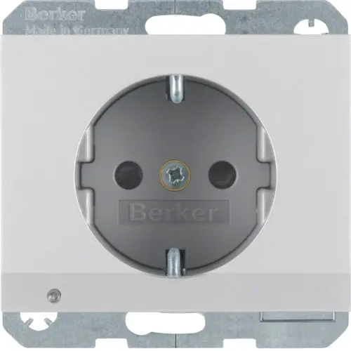 Berker 41097003 wandcontactdoos randaarde kindveilig LED-orientatielicht K5 aluminium
