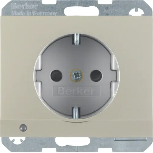 Berker 41097004 wandcontactdoos randaarde kindveilig LED-orientatielicht K5 edelstaal