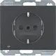 Berker 41097006 wandcontactdoos randaarde kindveilig LED-orientatielicht K1 antraciet
