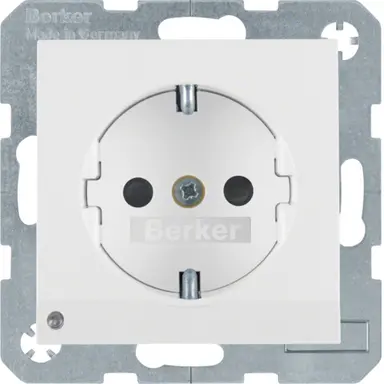 Berker 41098989 wandcontactdoos randaarde kindveilig LED-orientatielicht S1/B3/B7 wit glans