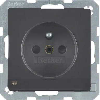 Berker 6765106086 wandcontactdoos penaarde kindveilig LED-orientatielicht Q1/Q3/Q7 antraciet