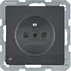 Berker 6765106086 wandcontactdoos penaarde kindveilig LED-orientatielicht Q1/Q3/Q7 antraciet