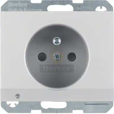 Berker 6765107003 wandcontactdoos penaarde kindveilig LED-orientatielicht K5 aluminium