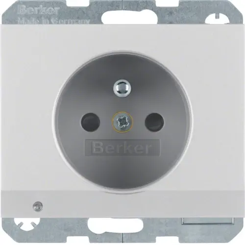 Berker 6765107003 wandcontactdoos penaarde kindveilig LED-orientatielicht K5 aluminium