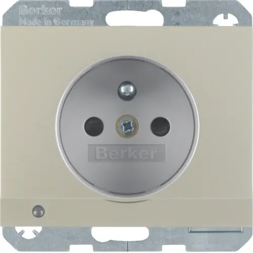 Berker 6765107004 wandcontactdoos penaarde kindveilig LED-orientatielicht K5 edelstaal