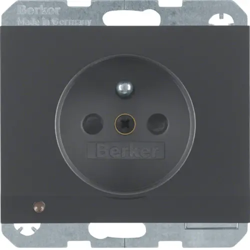 Berker 6765107006 wandcontactdoos penaarde kindveilig LED-orientatielicht K1 antraciet