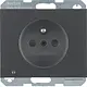 Berker 6765107006 wandcontactdoos penaarde kindveilig LED-orientatielicht K1 antraciet