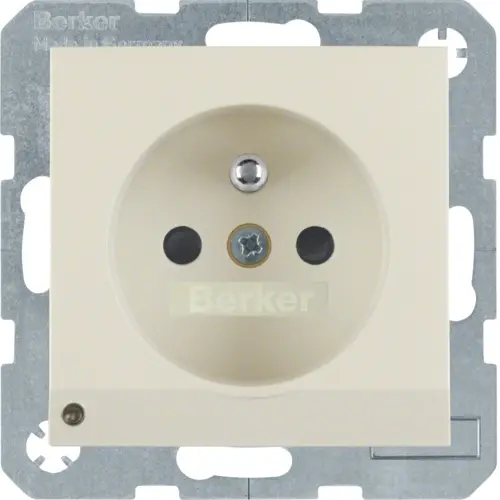 Berker 6765108982 wandcontactdoos penaarde kindveilig LED-orientatielicht S1/B3/B7 creme glans